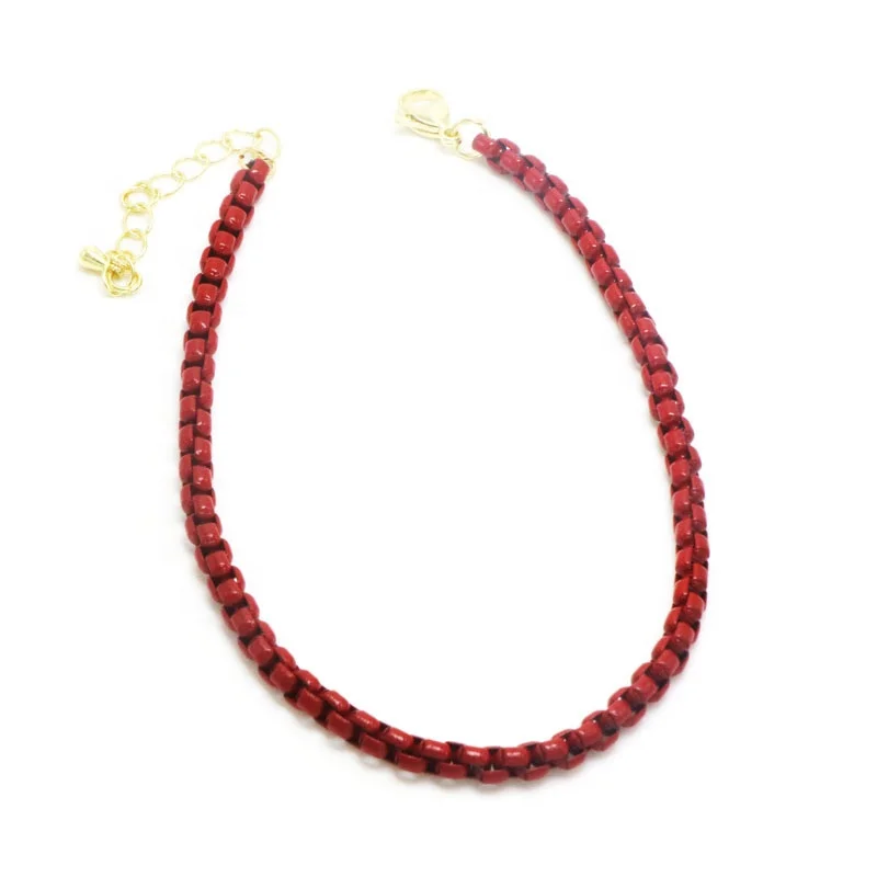 2024 Multi Color Plated Simple Rope Chain Necklace Candy Colorful Fashion Vintage Summer Beach Brass Chain Endless Necklace Gift