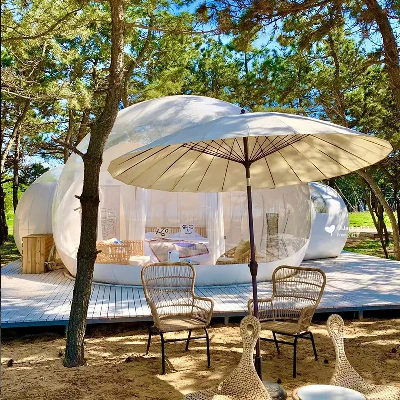 Transparent PVC Oxford Kids Party Air Tent Waterproof Fun House Inflatable Crystal Igloo Dome Bubble Tent for Outdoor Adventures