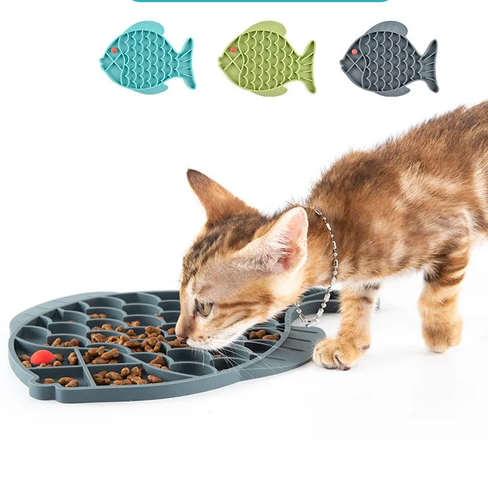 Combined Textured Design Anxiety Relief Training Dog Treat Puzzle Cat Dish Bowl Slow Feeder Pad Combo Silicone Licking Food Mats
