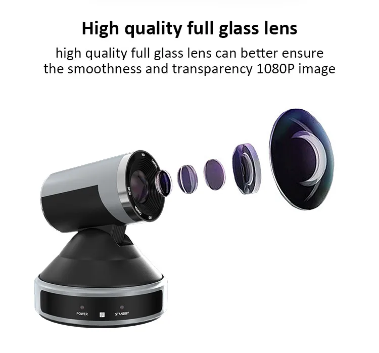 Newest silver and black color broadcasting 1080P 20X Optical Zoom IP PTZ Video Conferencing Camera 3G-SDI