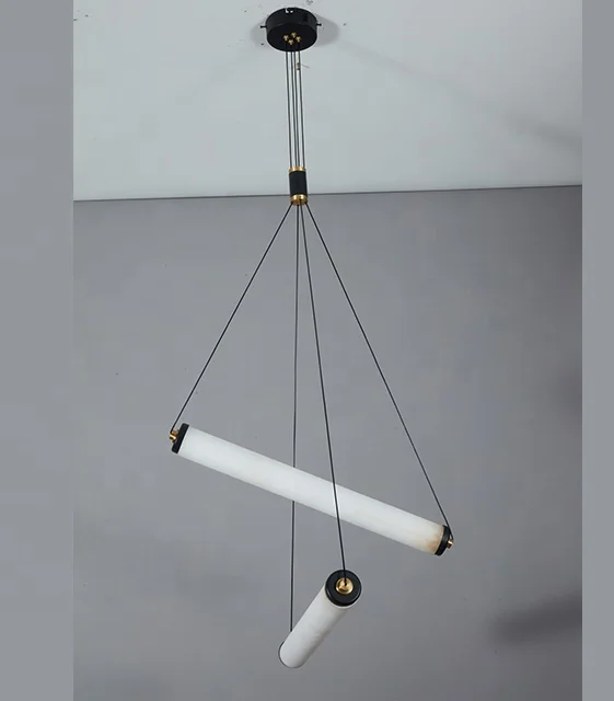 Marble Manufacturer Customized home office led alabaster chandelier marble pendant nature stone