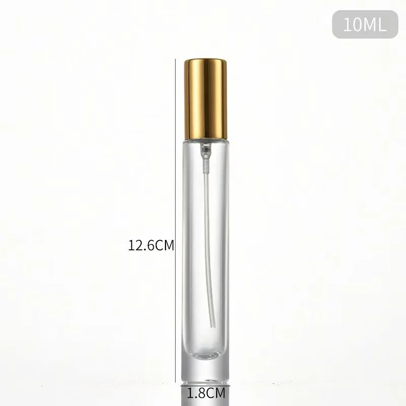 10ml Square Empty Thick Bottom Perfume Glass Bottle 10 ml Round Roll On Bottle With Stainless Steel Roller For Essential Oil