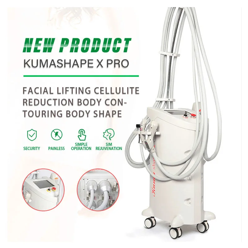 Sincoheren Kuma Shape Smooth Cellulite Removal Orange Peel RF Vacuum Roller Massage Cavitation Body Contour Machine