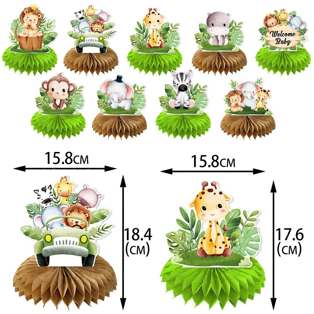 CIVI 9pcs Wild One Party Honeycomb Centerpiece Table Decor Wild One Theme Baby Party Supplies Birthday Party Supplies