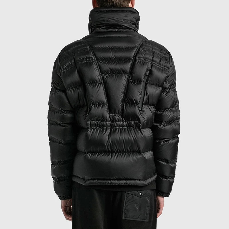 Crafted With Sustainable Materials Soft Polyester Shell Down Construction Detachable Adjustable Hood Waterproof  Down Jacket