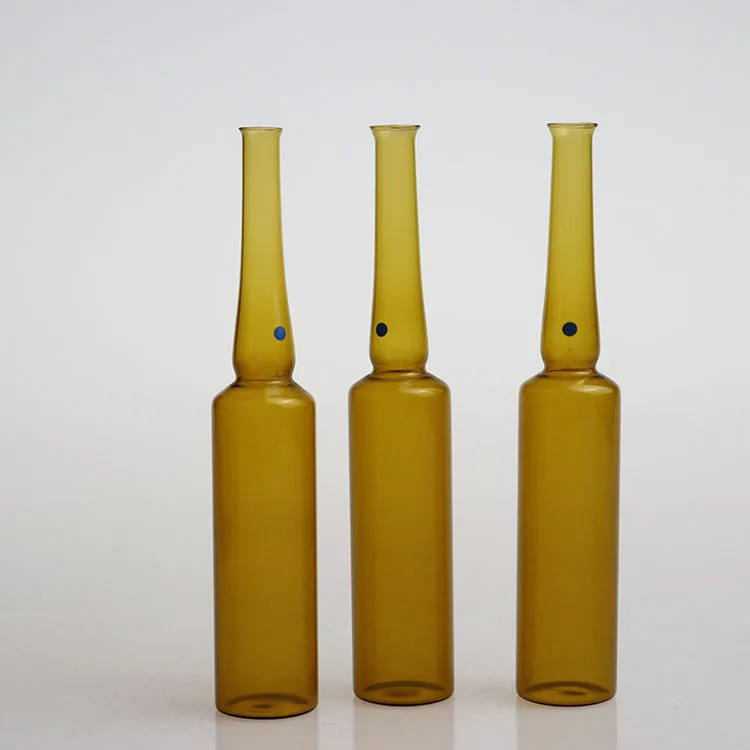 Injectable 1ml 2ml 10ml ISO glass Ampoules with Breaking Ring High Quality Ampoule with blue Color ring blue dot