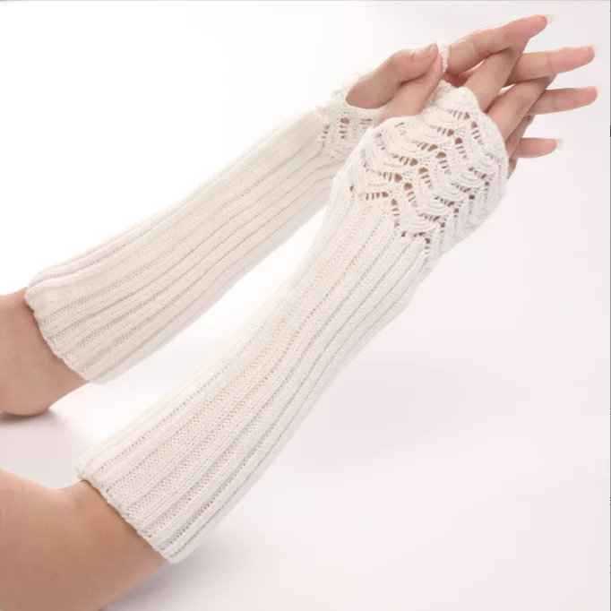 Knitted half finger open finger gloves in autumn and winter