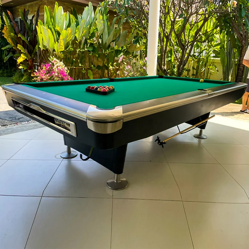 9FT Solid Wood Leg Black Slate Billiard Pool Table for Sale