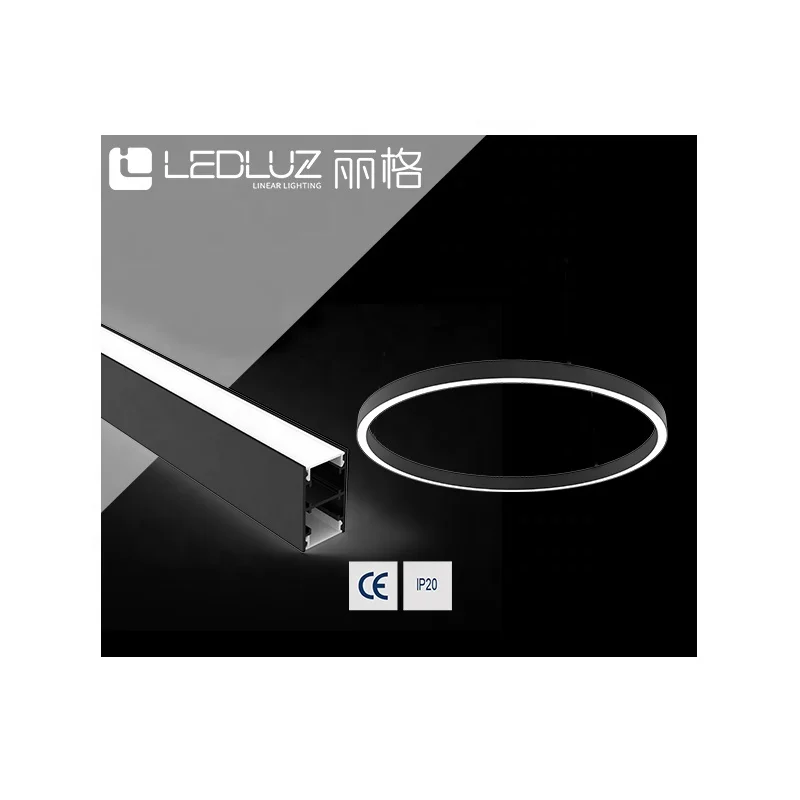 Modern Ring Aluminum LED Profile Pendant Circle Curve Linear LED Light Lighting Up and Down Round Extruded LED Profile