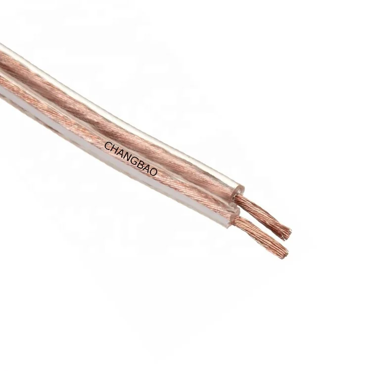
Flat 2 Core Speaker Cable Transparent hifi Speaker Wire with 12AWG/14AWG/16AWG 