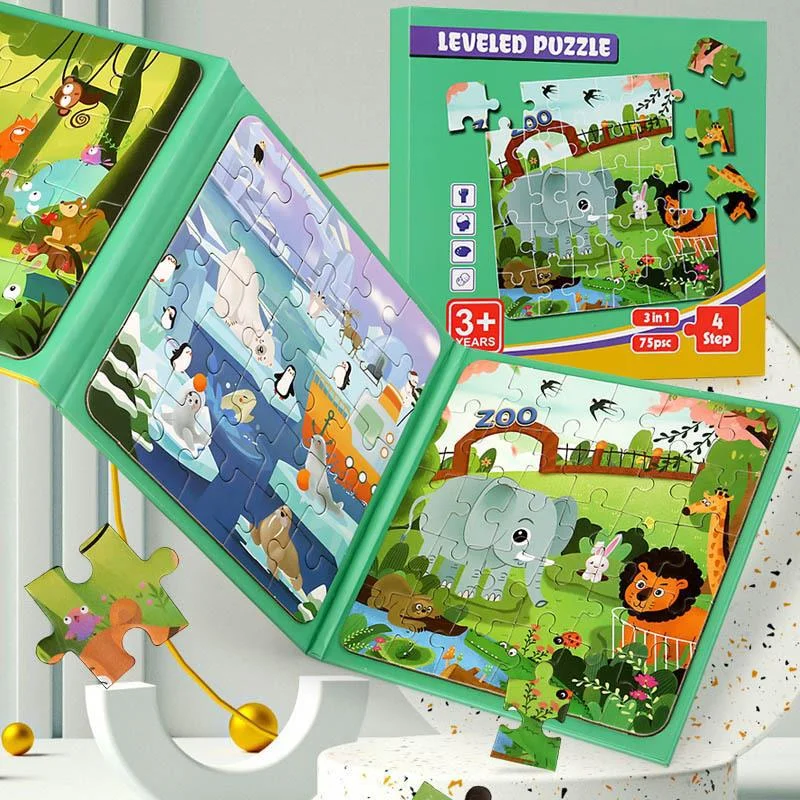 High-quality folding magnetic progression puzzle book children early childhood kindergarten children educational toys
