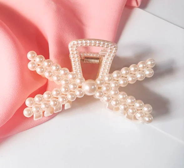 Imitation pearl hair clip bathing clip clip back head plate hair accessories