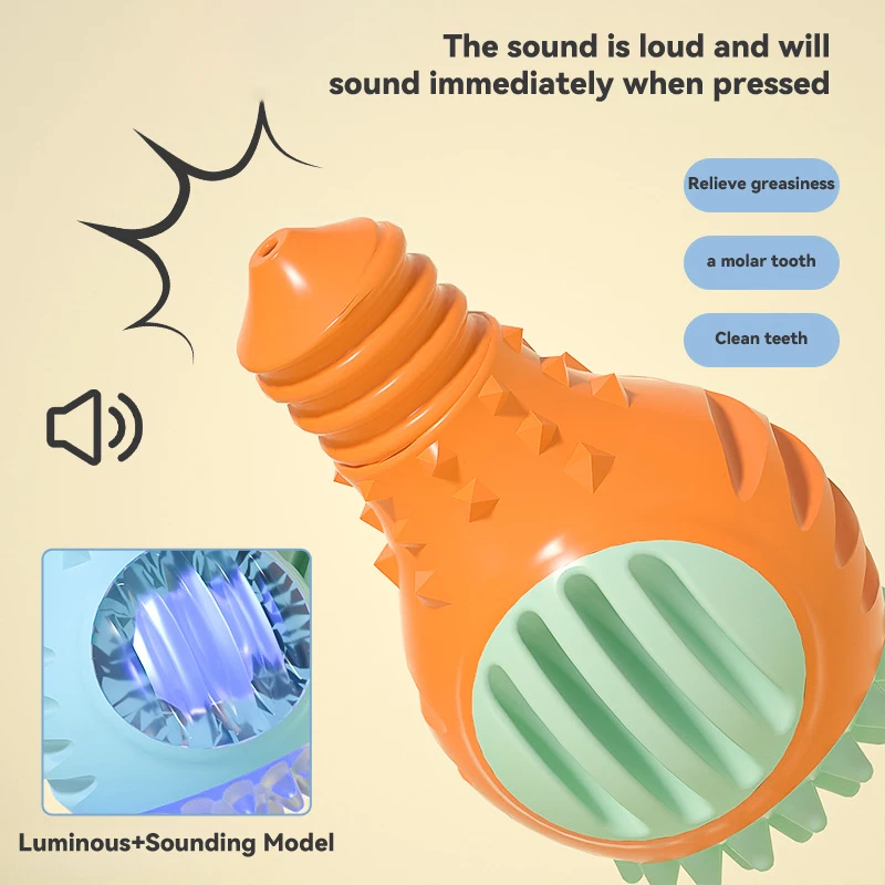 Pet toy Sound ball tpr light bulb shaped emitting ball molar bite resistant dog toy