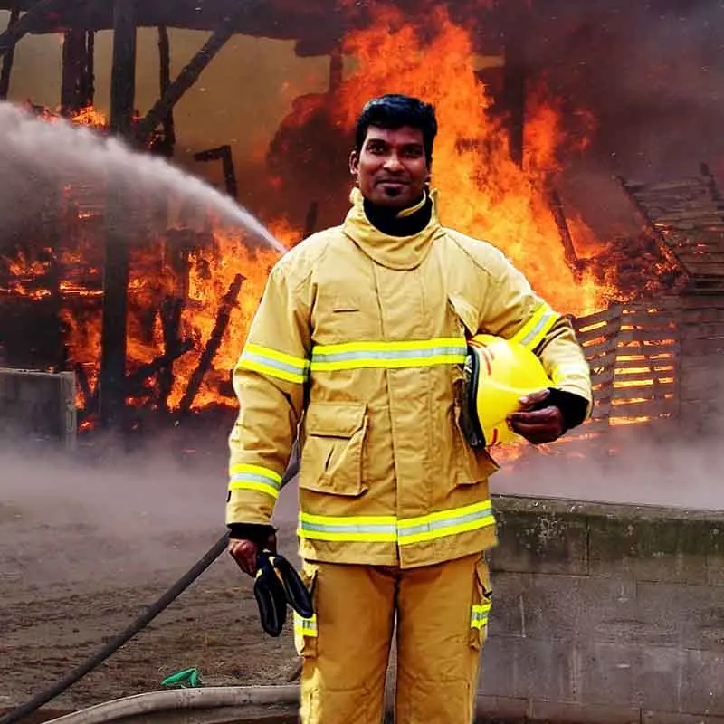 Fire Safety Firefighter Suit Protective Coverall Environmental Fire Fighting Suit