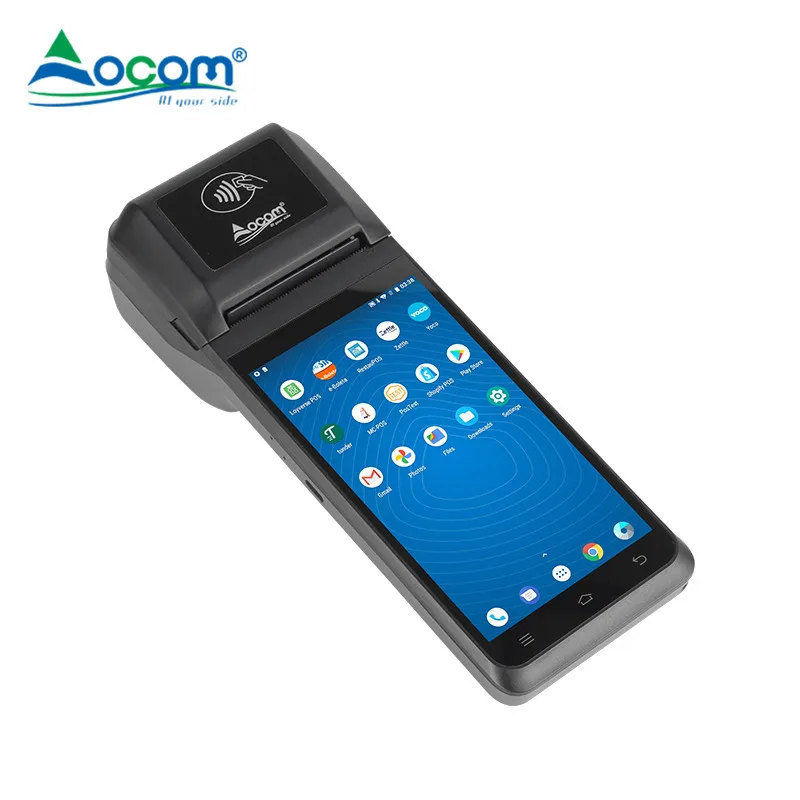 OCOM Pos Machine Touch Screen Handheld Android POS Terminal with Thermal Label and Receipt Printer