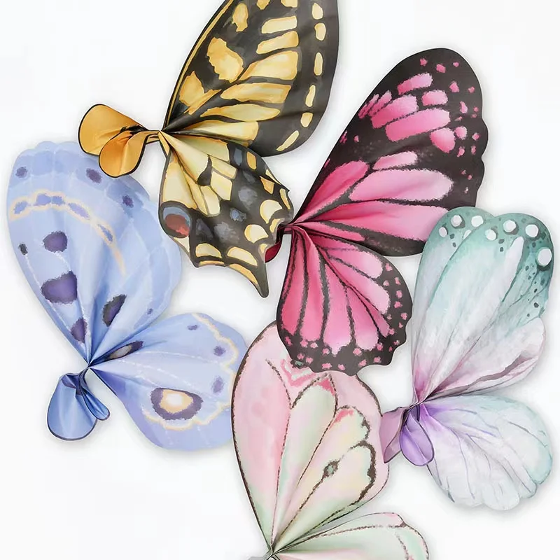New butterfly flower packaging paper butterfly shaped double-sided printing bouquet flower gift DIY special materials
