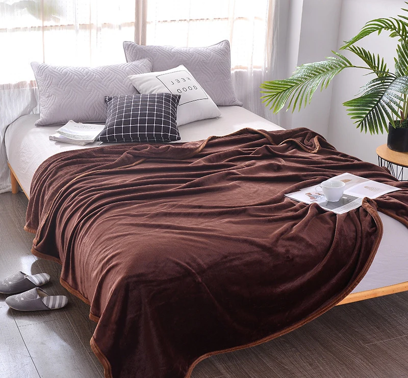 Cross-border flannel solid color thickened blanket double-sided fleece multi-functional single double blanket gift blanket