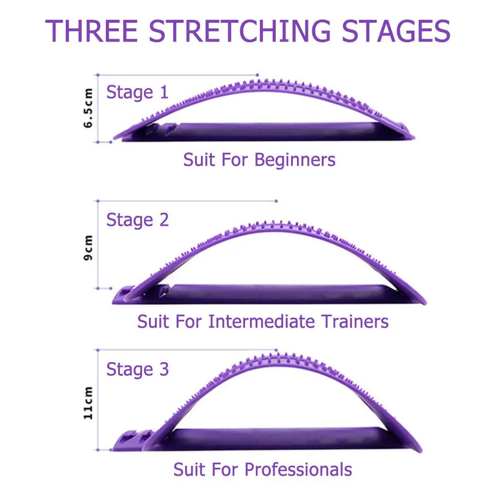 Customizable Orthopedic Adjustable Spine Board Lumbar Stretcher Back Stretcher 4-Levels Back Cracker Pain Relief Device
