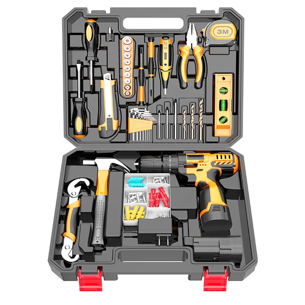 22pcs 12V 2000MAH Li-ion Battery Portable Cordless Electric Drill with Variable Speed 10mm Brushless 12V Voltage OEM ODM Product
