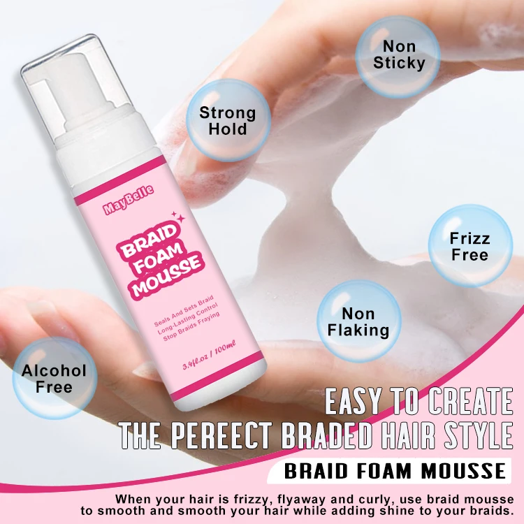 No White Private Label Loc Gel Extra Hold Travel Size Edge Control Extreme Hold Long Lasting Add Shine Braid Mousse