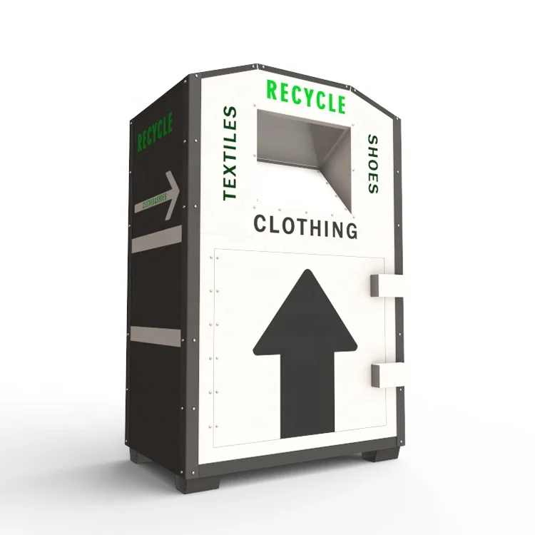 Galvanized Bin Storage Containers Clothing Recycle Bin Clothes Donation Box Clothes Storage Box