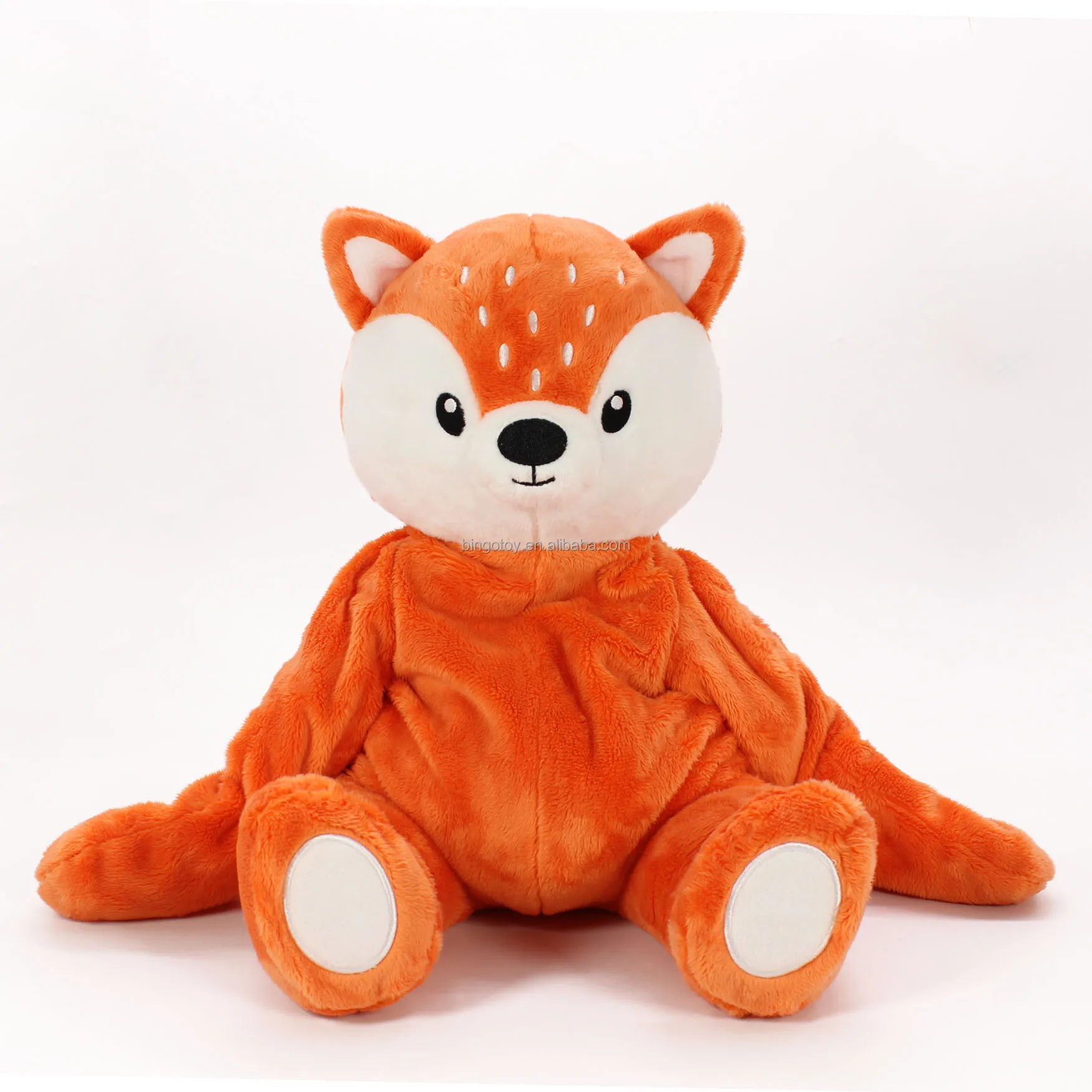 Cross-border new weighted anxiety plush toys glass beads aggravated decompression fox doll soothing pillow