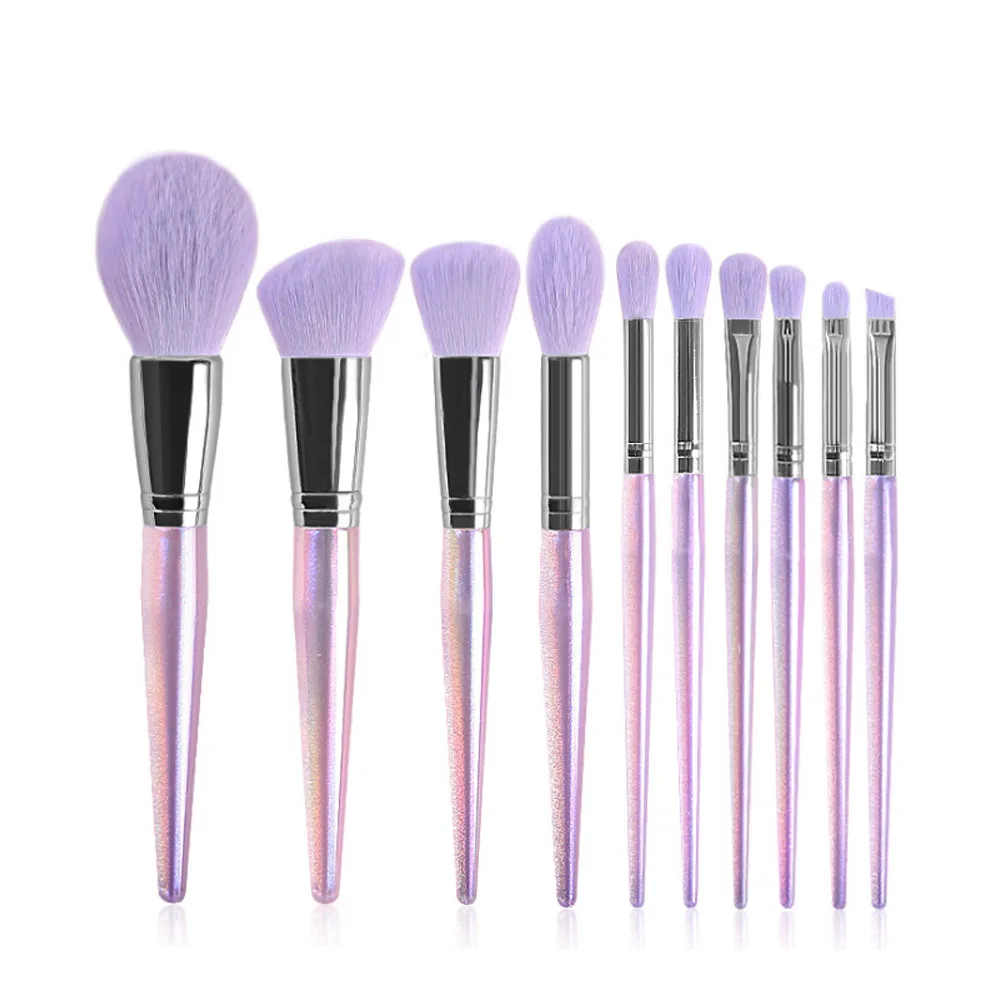 10 pcs bling really techniques luxury professional makeup brush set Custom Logo Tool Make up high quality Brushes set with bag