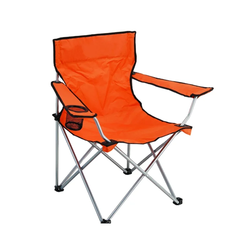 Orange lightweight foldable luxury folding camping metal chair