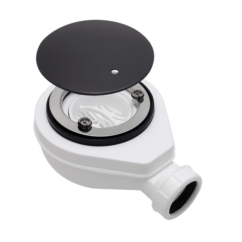 GUIDA 718002 71800202 Modern Design Bathroom Shower Room Matt White Plastic Shower Tray Drain With Hair Catcher