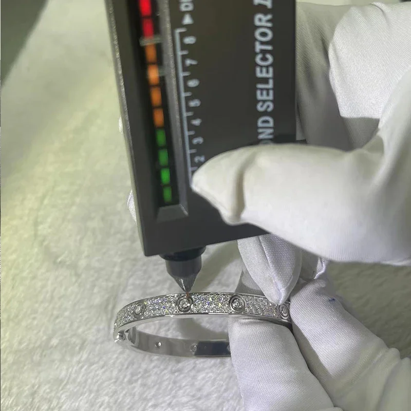 S925 Sterling Silver women bracelet Rose/White/Gold Colour 6mm Wide Moissanite Jewelry Bangle High Quality Luxury Gift