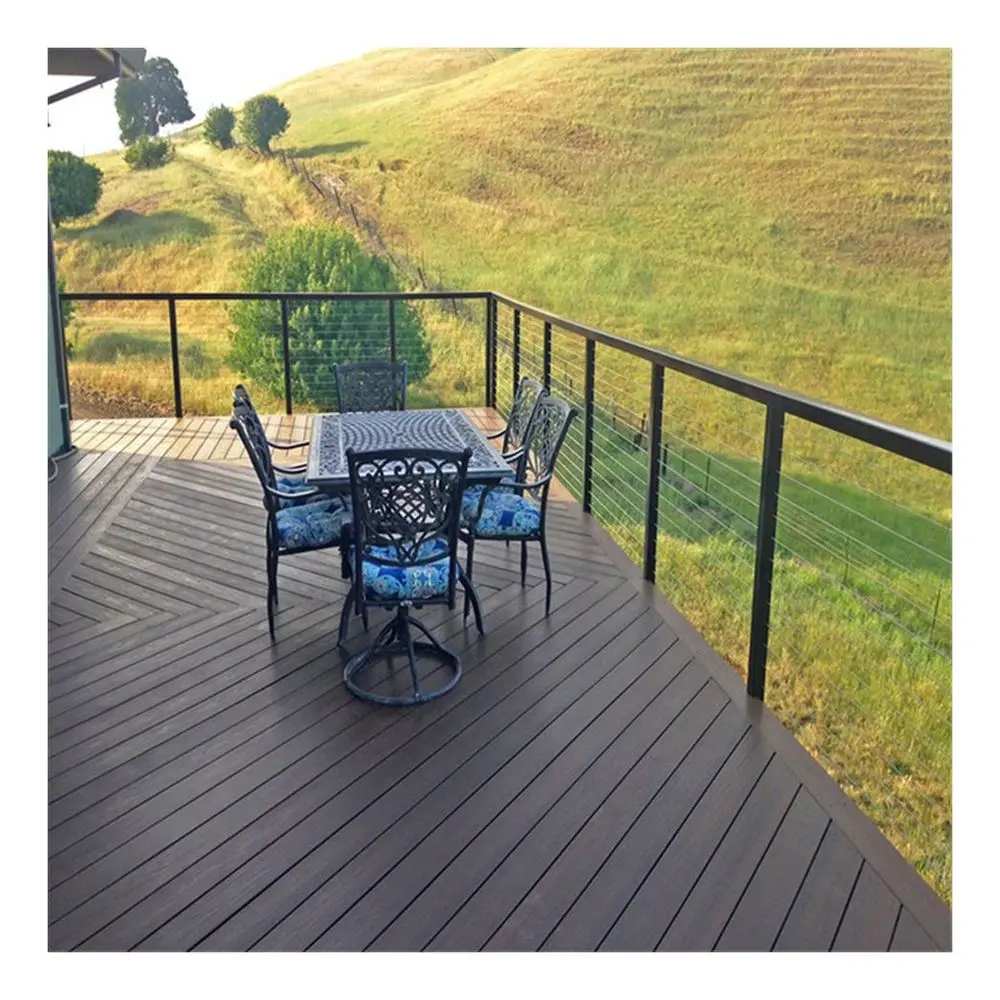 CBDMART 304 316 Stainless Steel Wire Rope Railing Custom Metal Post and Wire Wire Cable Railing