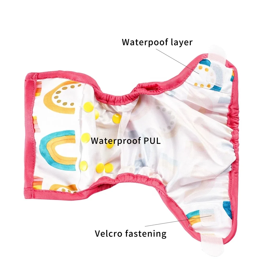 HappyFlute new print hook loop baby diaper cover waterproof newborn size cloth diaper cover