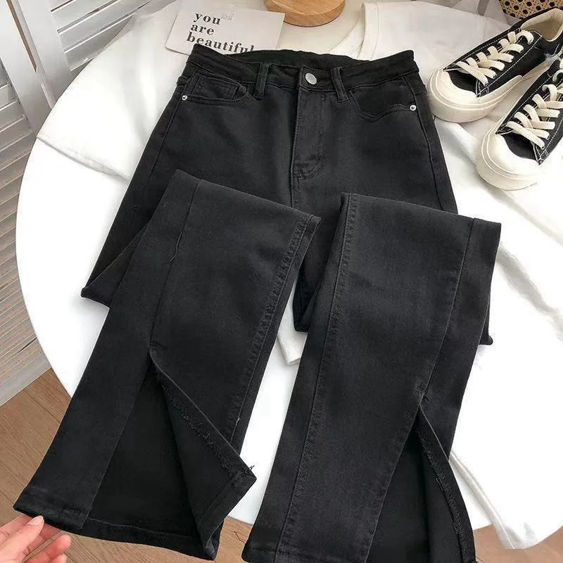 ZHEZHE Hot Sell Latest Design Stretchy Denim Jeans Women Flared Pants Fashionable Casual Trouser Street Wear