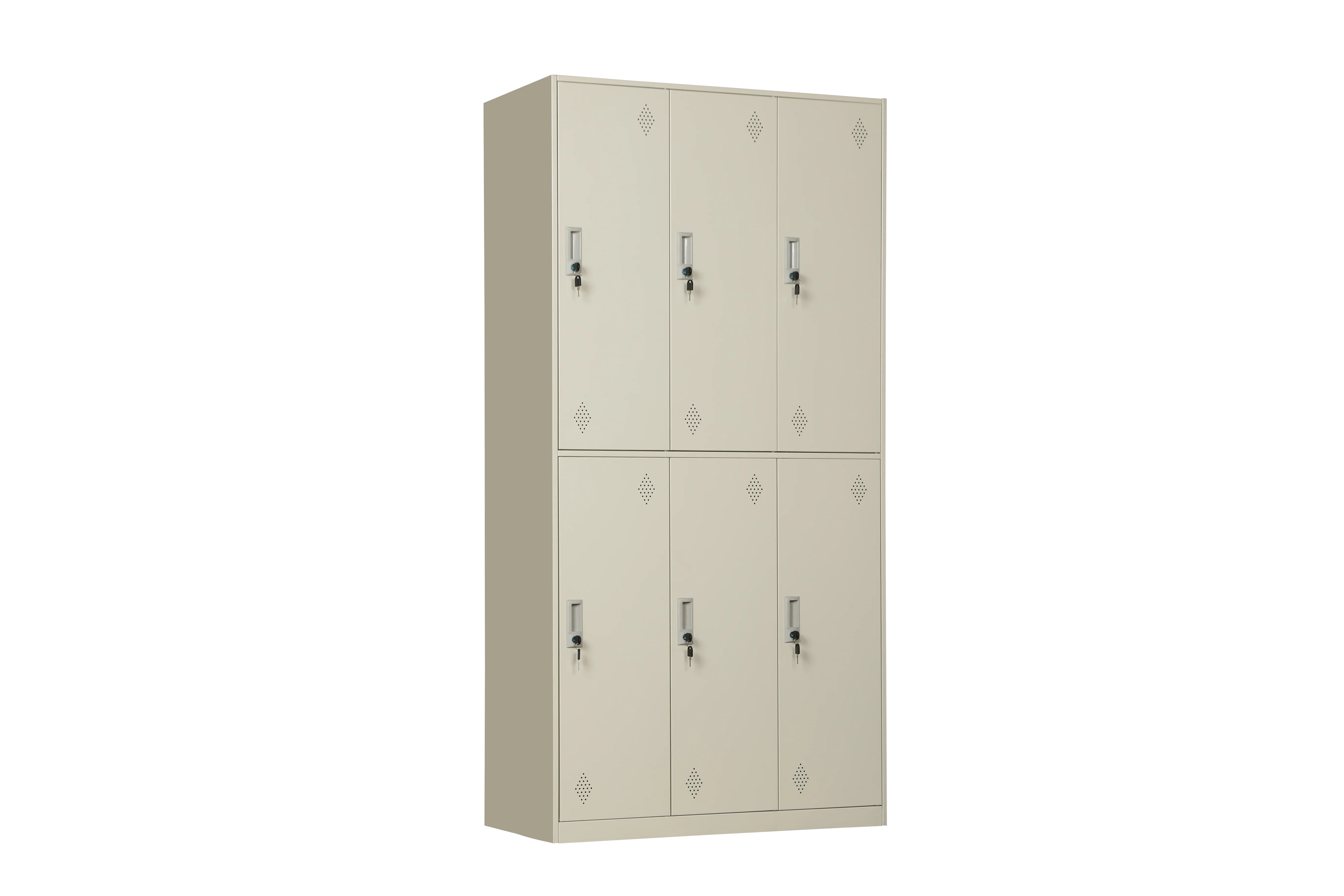 6 Door Metal Locker Steel Storage Cabinet Six Doors Clothes Wardrobe