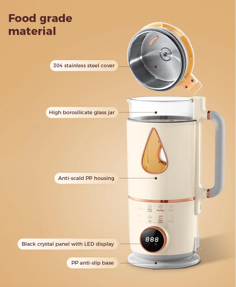 Soy Milk Machine Electric Juicer Blender Mixer Soybean Milk Maker Wall Breaking Machine Rice Paste Maker Breakfast Machine