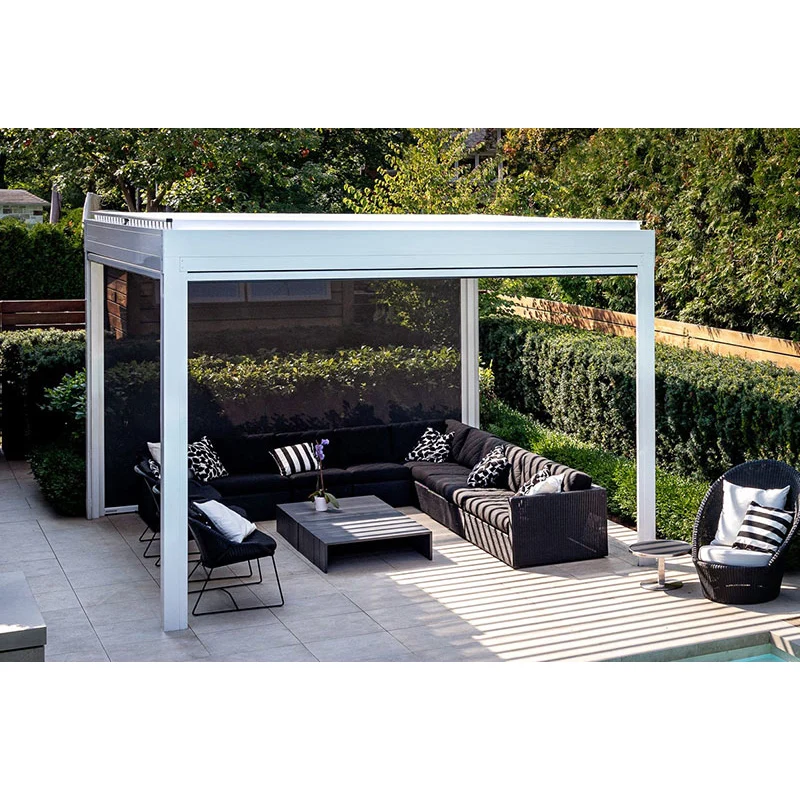 Outdoor Electric Aluminum Frame Blinds Gazebo for Garden Backyard Patio Parties Lawns