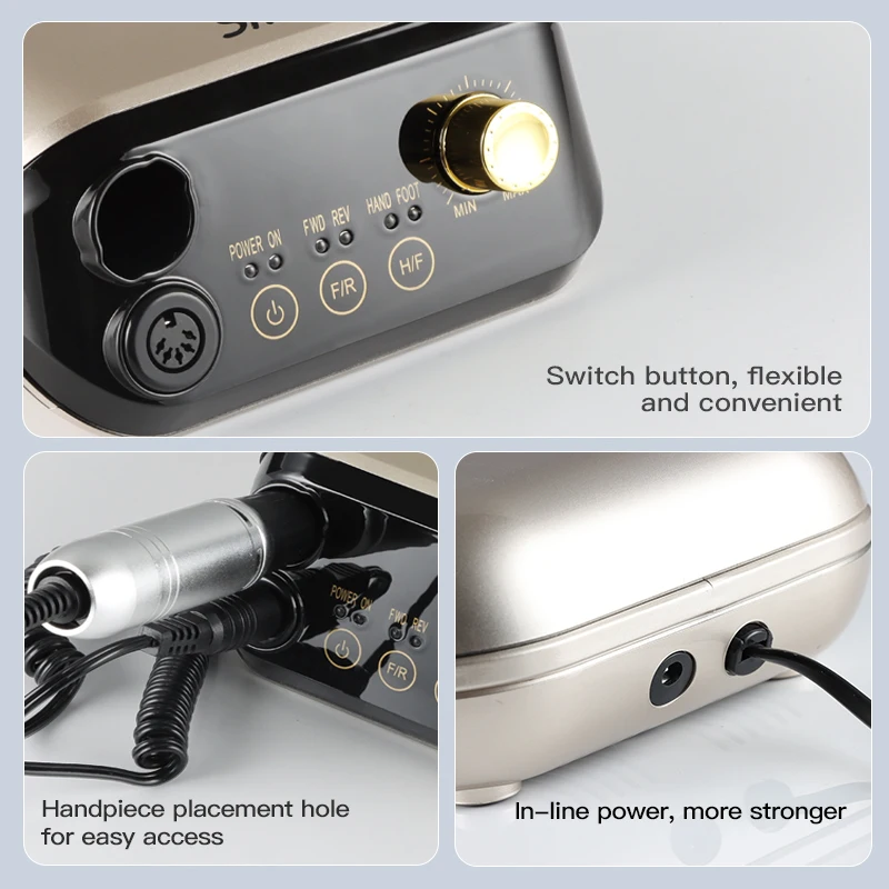 SML 2022 Factory Outlet Nail Drill Machine Low Noise Nail Drill Tool Touch Switch 35000rpm electronic Nail Drill