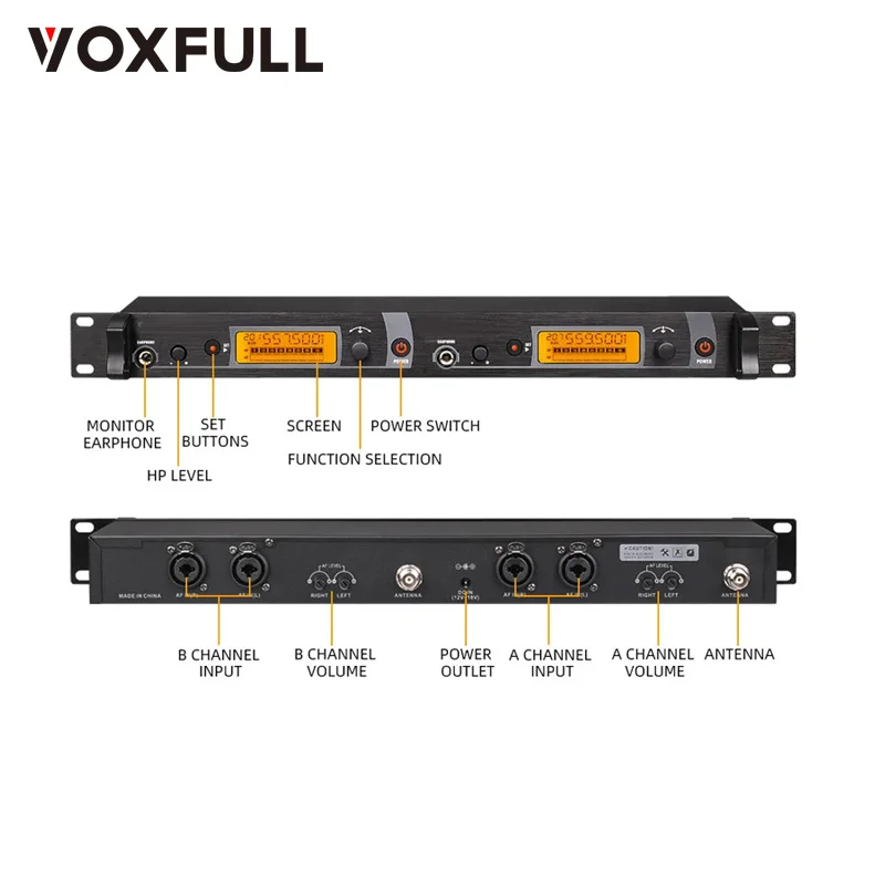 Voxfull DM2000 Professional Stage 6 Channel Wireless Ear Return Monitoring System