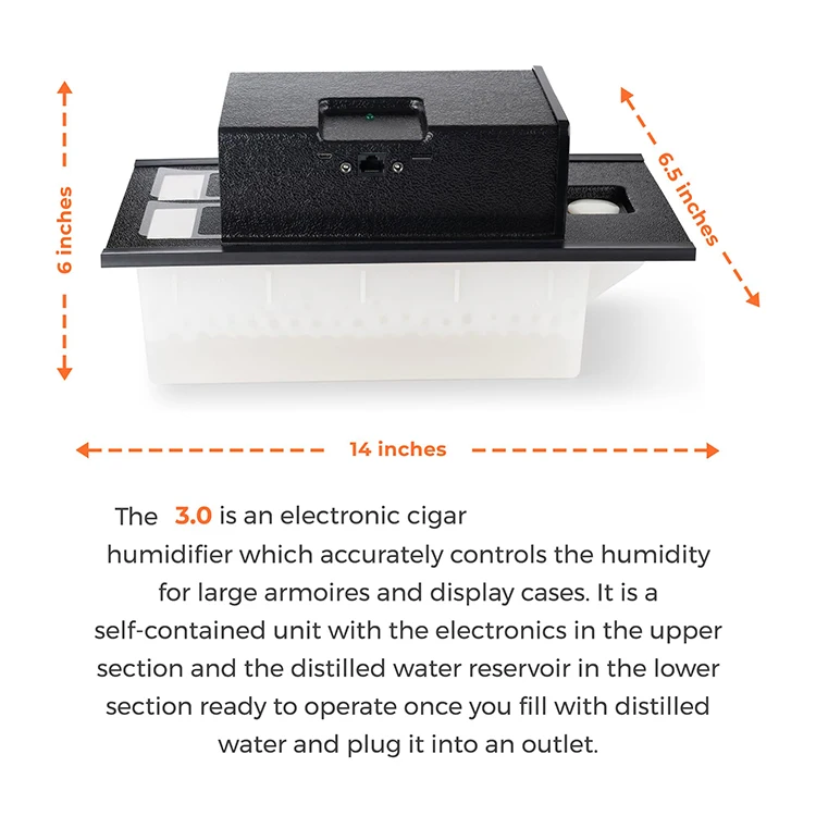 3.0 Cigar Humidor Electric Humidifier For Cigars Glossy Humidor Box Cedar Wood Cigar Case With Hygrometer