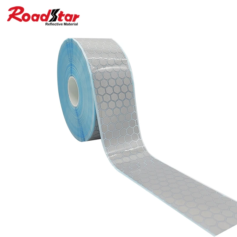 Silver Honeycomb Reflective Vinyl High Visibility Iron On Segmented Reflective Heat Reflective Tape For Clothing Iron On