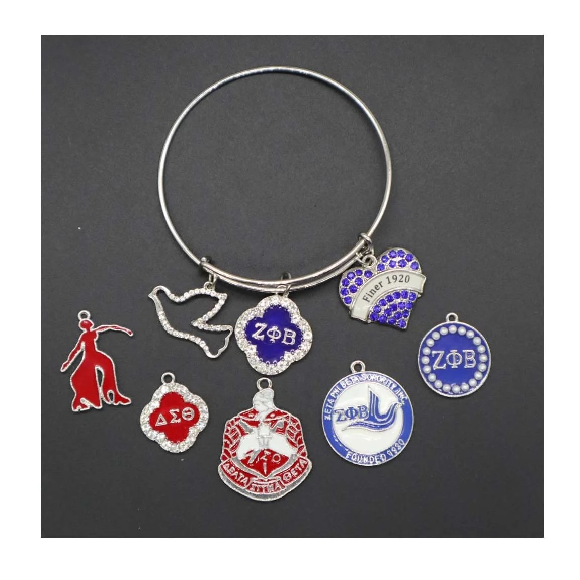 Sorority pendant Delta Jewelry Charms Designer Charms for DIY Bracelet Zeta Phi Beta Charm for Jewelry Making