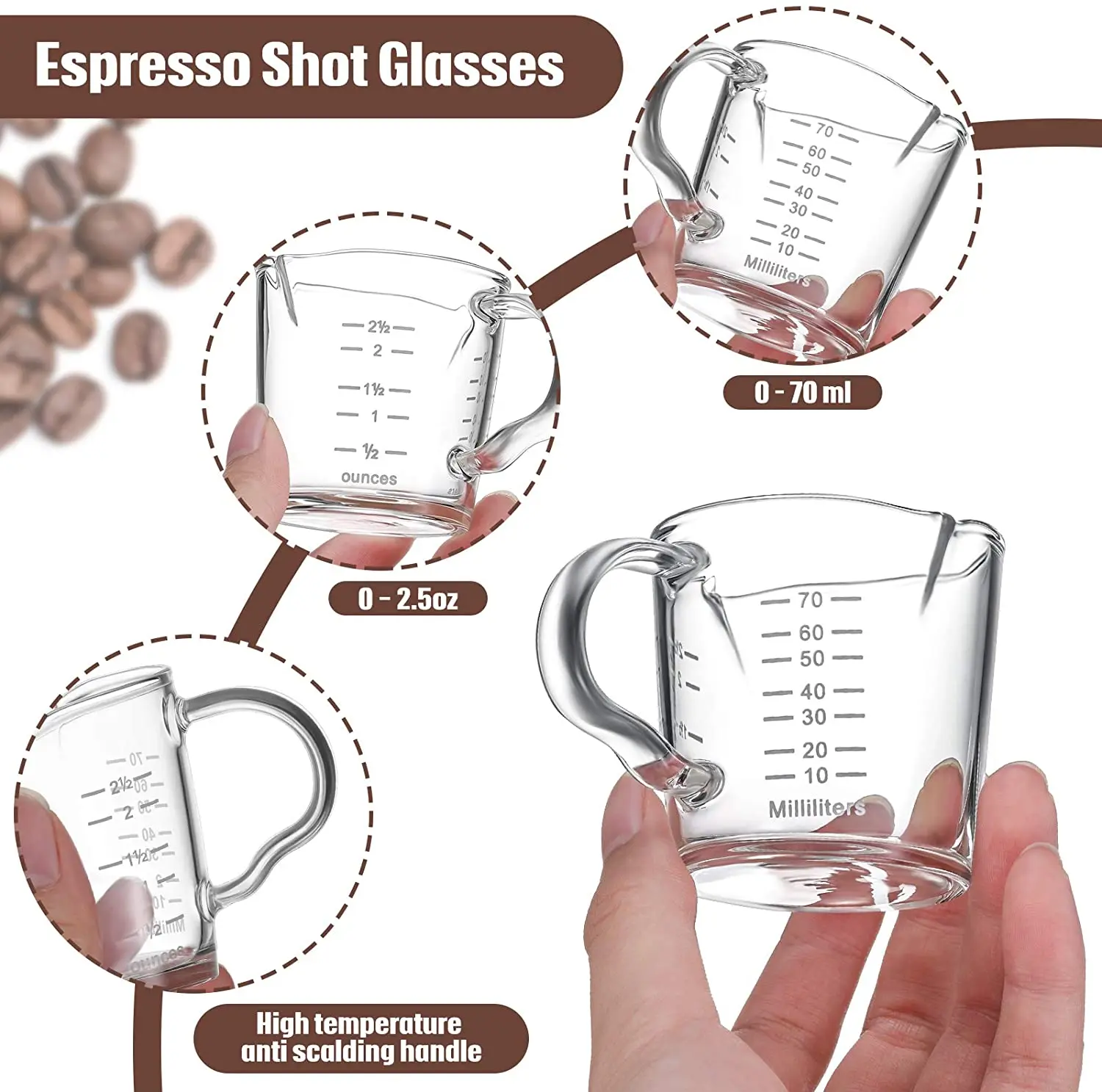 High borosilicate glass transparent high quality mike cup pyrex glass measuring cup set