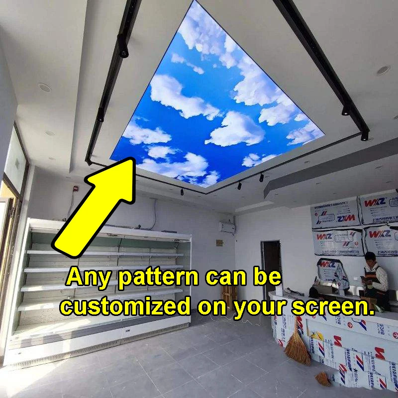Interior decorative Modern False roof ceiling tiles 3d starry sky printed stretch ceilings film design for house living pop room
