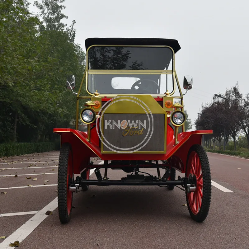 2024 Classic Retro Car for Golf Course Red Used Electric Golf Carts Viewing Celebration Truck for Sale