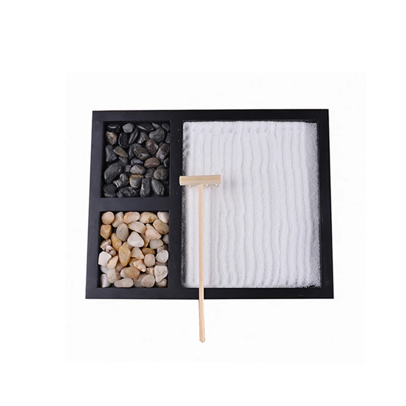 Folk Crafts Gift Sets Hot sell Cobblestone Indoor Japanese Mini Zen Garden Desktop