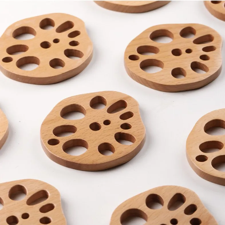 Wholesale Hot Selling Round Kitchen Accessory Place Mat Cartoon Heat Coaster Wooden Table Mat With Non-slip Foo