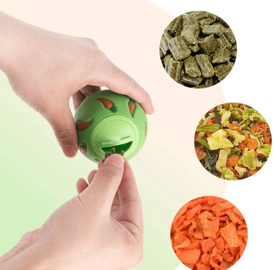 Adjustable switch Pet Slow Feeder Toy Interactive Treat Ball Cat Toys Food Dispenser  Chew Toy for small animals