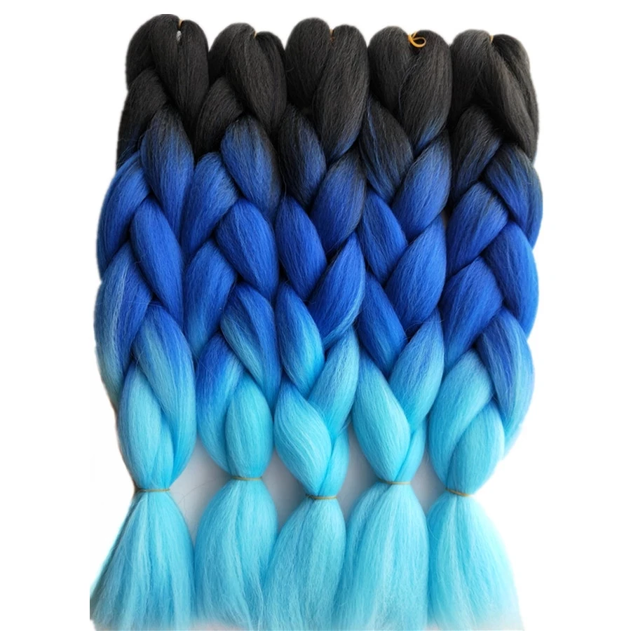 
Wholesale Three Color 24 Inches 100g Crochet Twist Synthetic Braids Ombre Expression Braiding Braid Hair Extension 