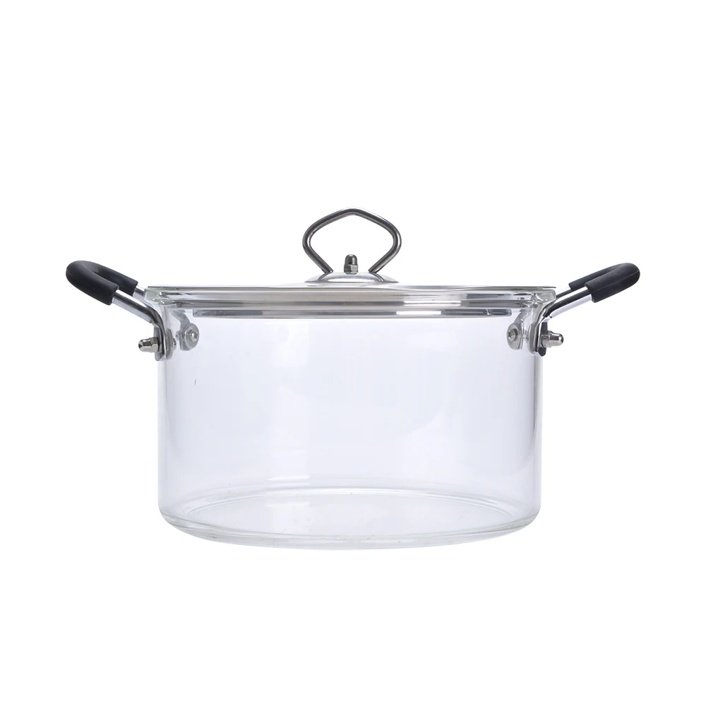 High Quality High Borosilicate Glass Transparent Flame-proof With Lid High Quality Glass Cooking Pots