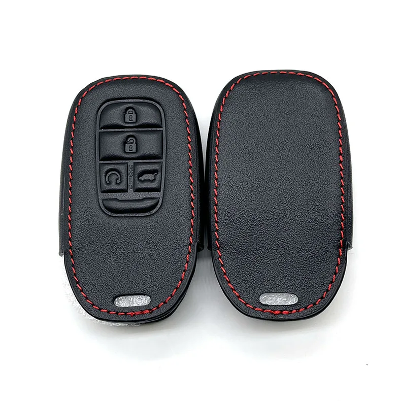 Leather Car Key Cover Remote Fob Shell Case Auto Accessory For Honda CR-V CRV Civic Accord Pilot HR-V Pilot Sport 2022 2023 2024